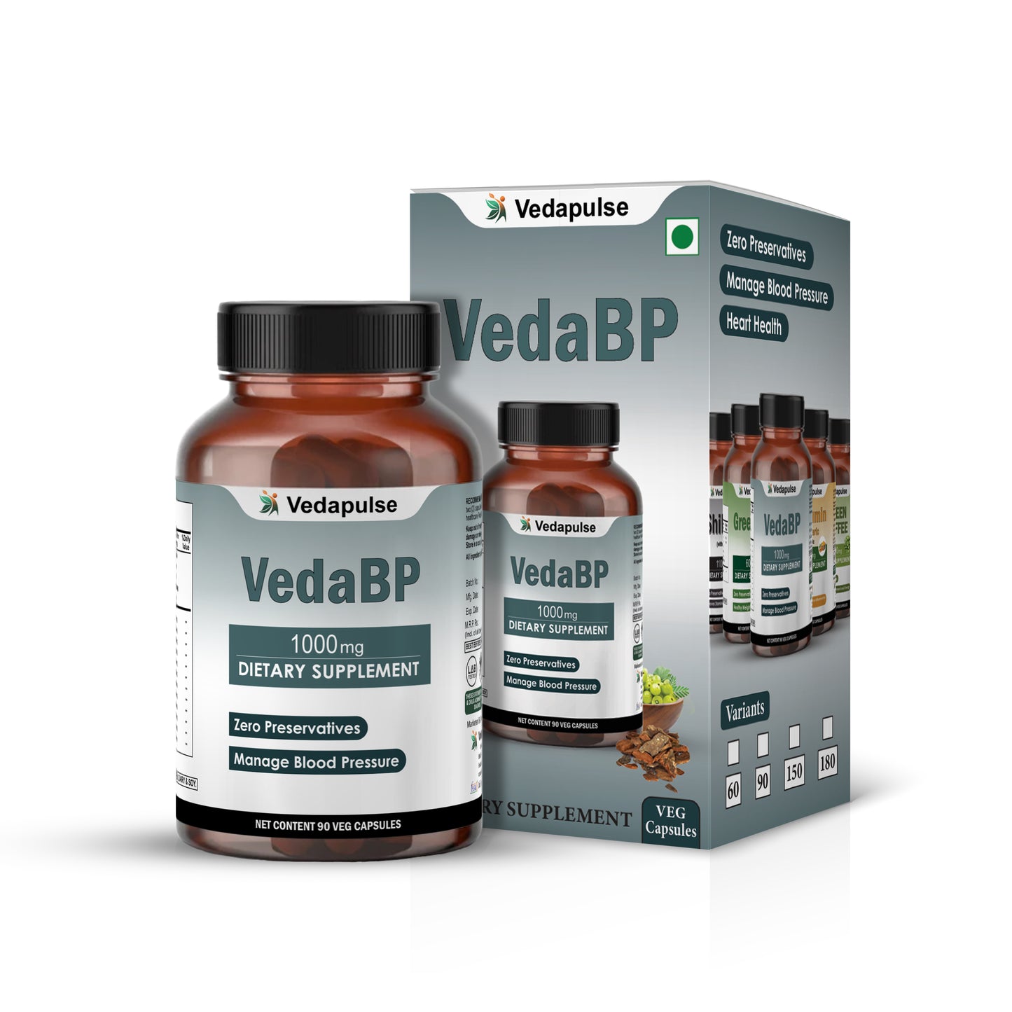 VedaBP 1000mg 90 Capsules | Vedapulse