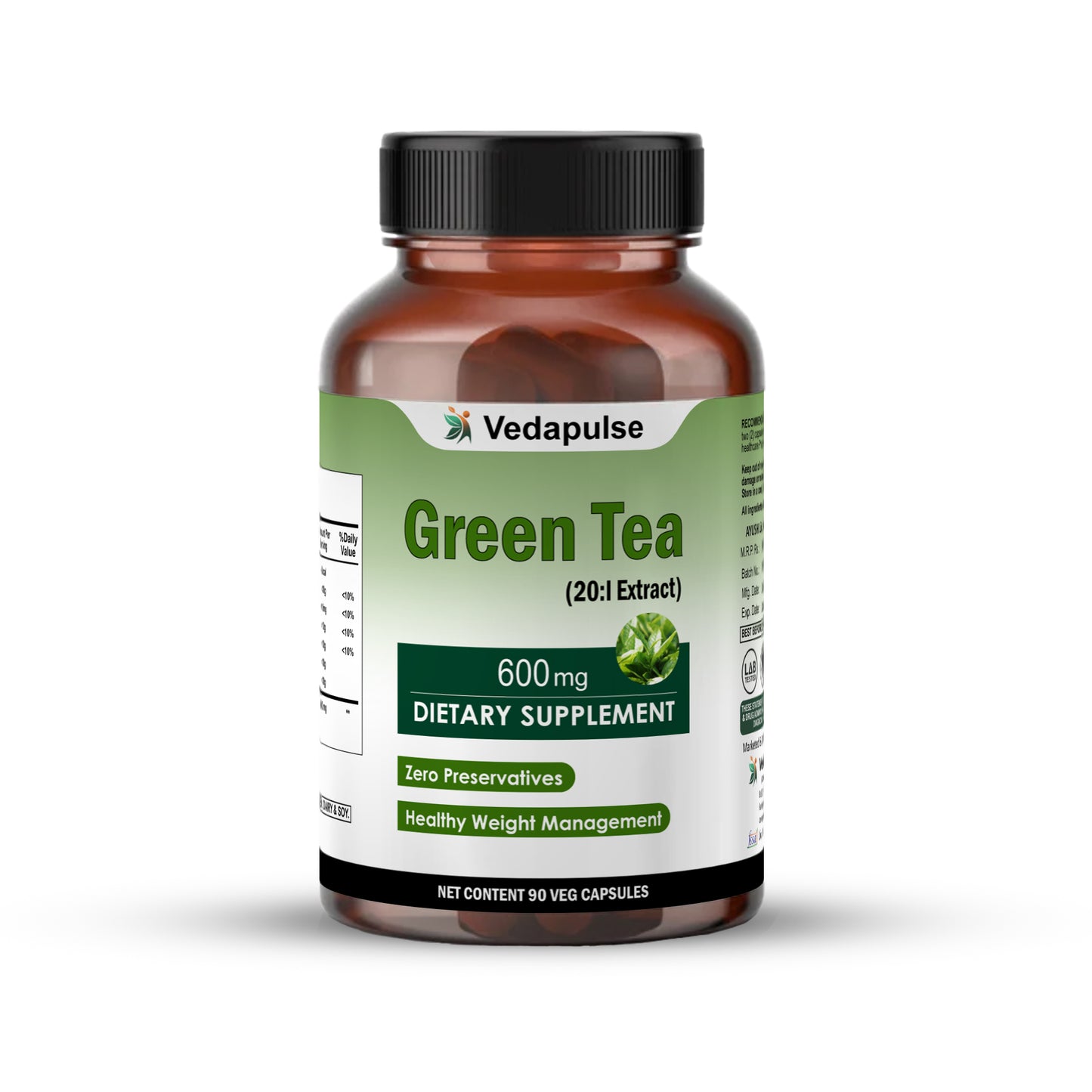 Green Tea 600mg Caspules by Vedapulse