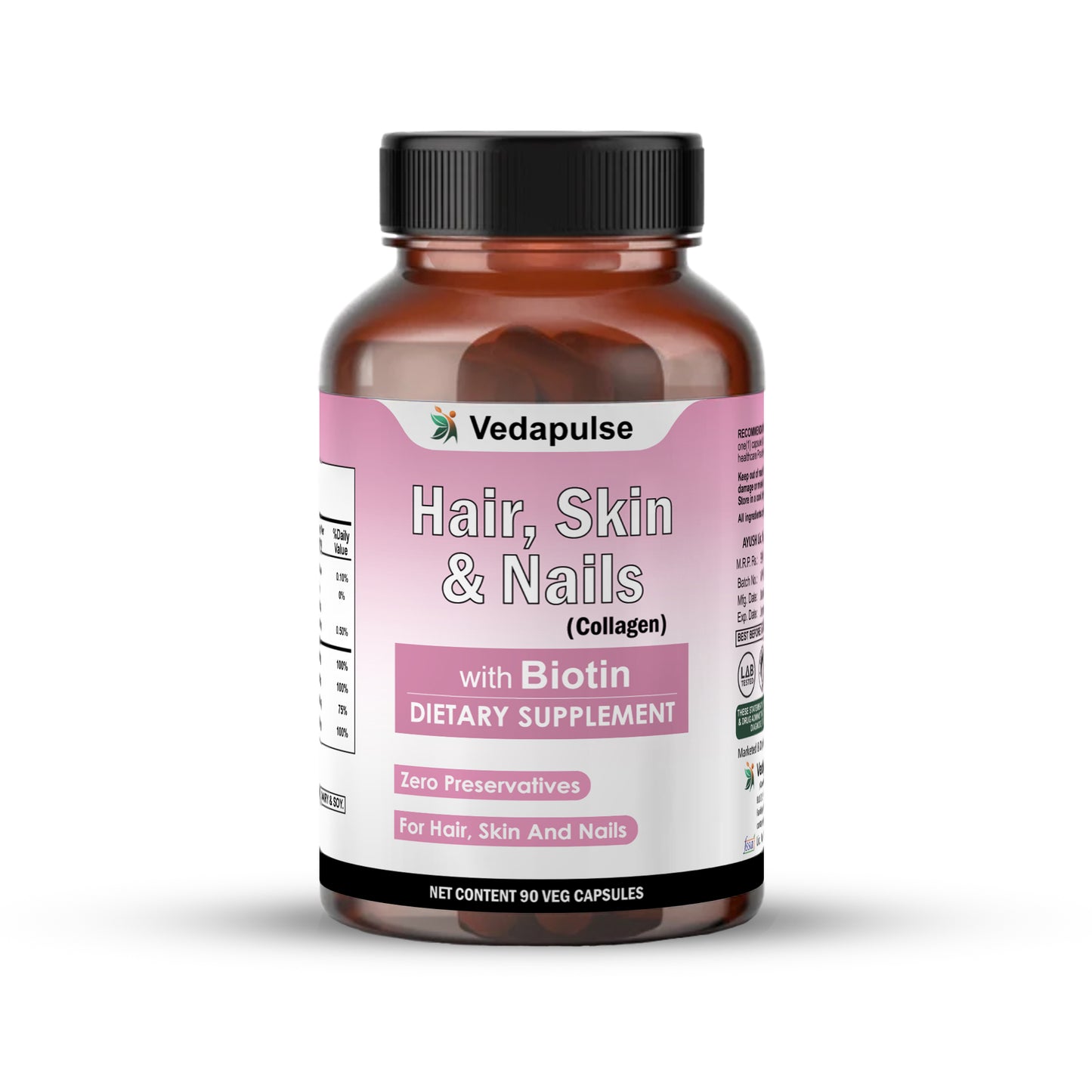 Hair, Skin & Nails with Biotin – Capsules | Vedapulse