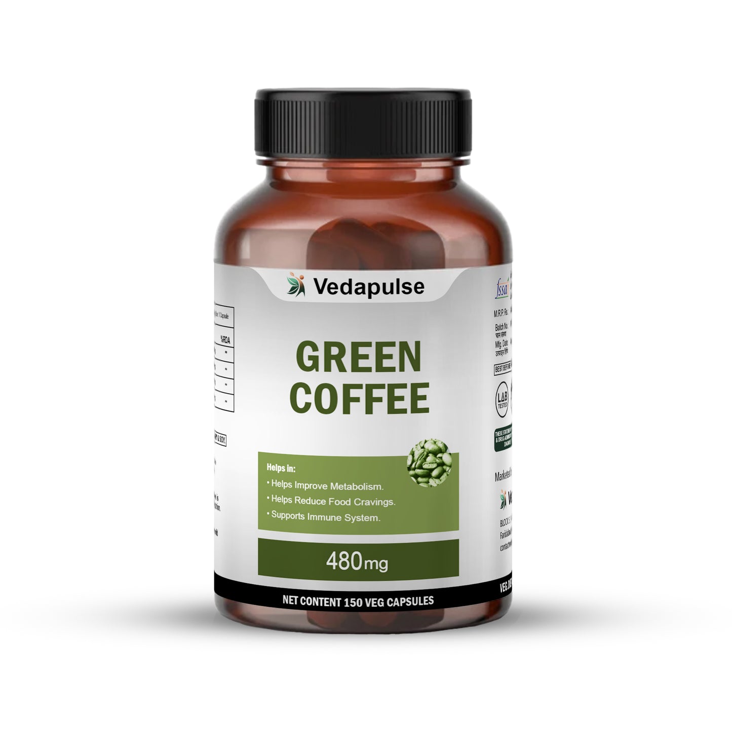 Green Coffee 1000mg Capsules | Vedapulse