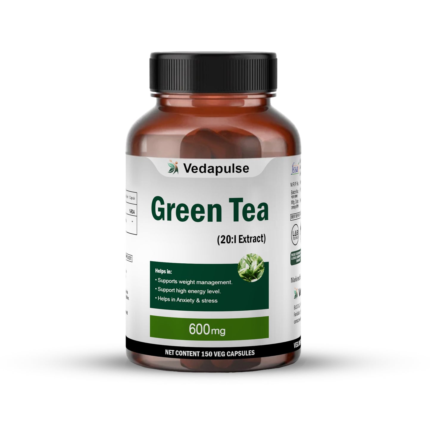 Green Tea 600mg Caspules by Vedapulse