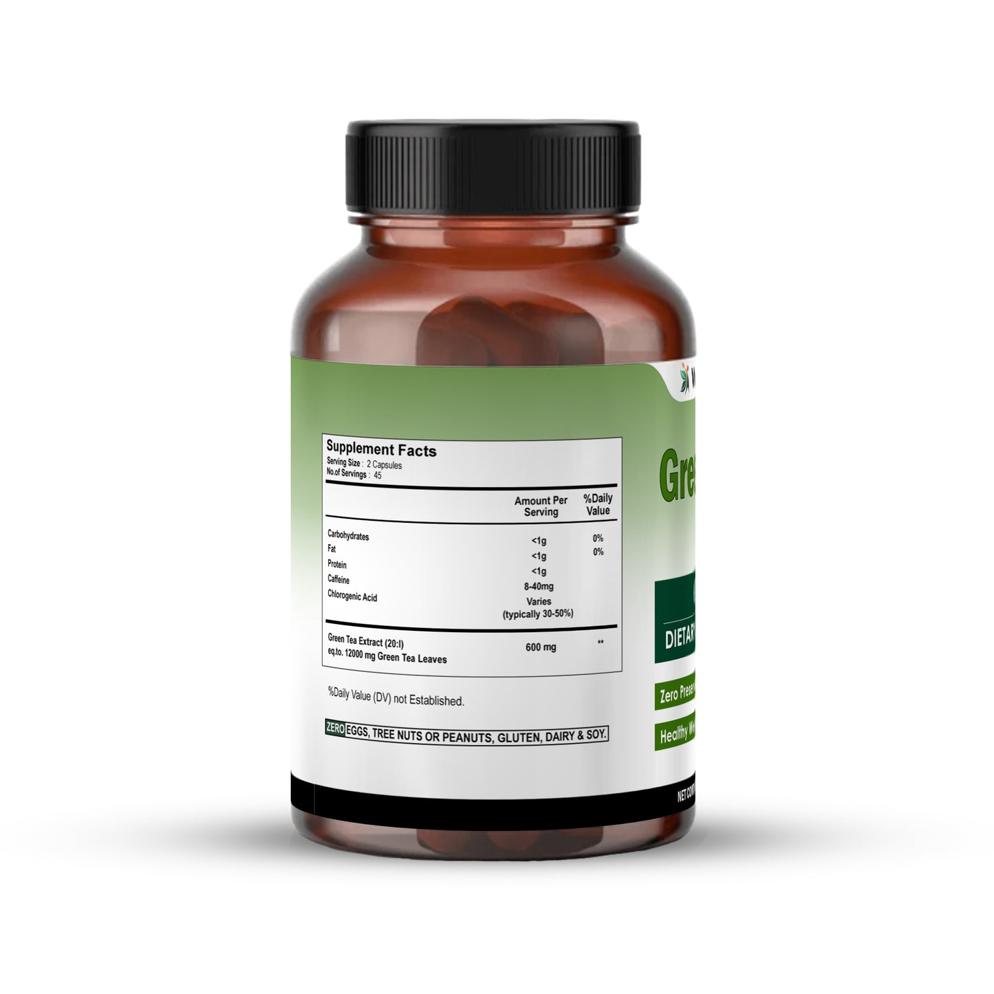 Green Tea 600mg Caspules by Vedapulse