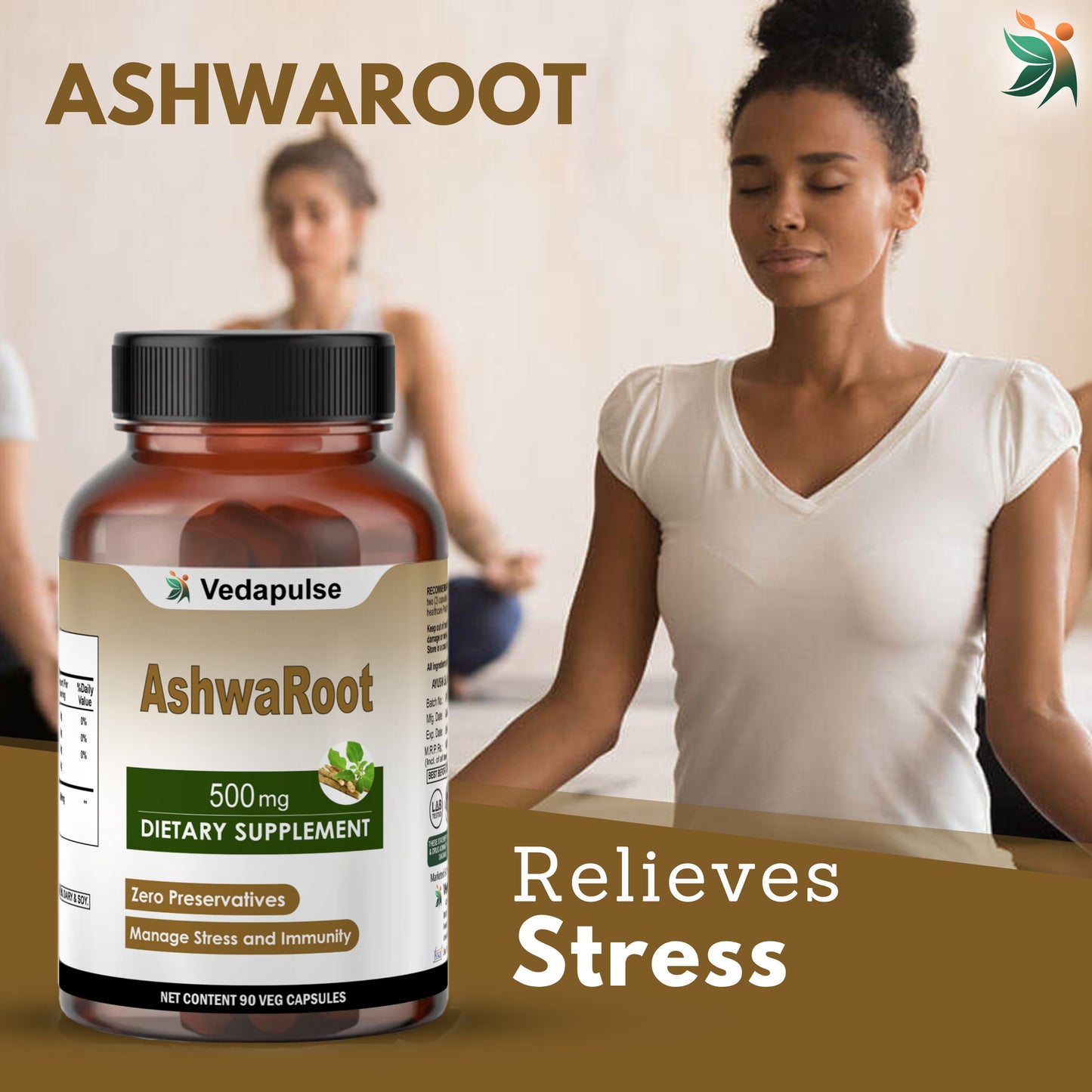 Ashwaroot 500mg Capsules by Vedapulse