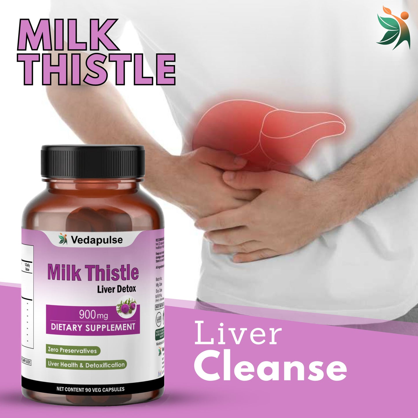 Milk Thistle Liver Detox 1600mg | Vedapulse