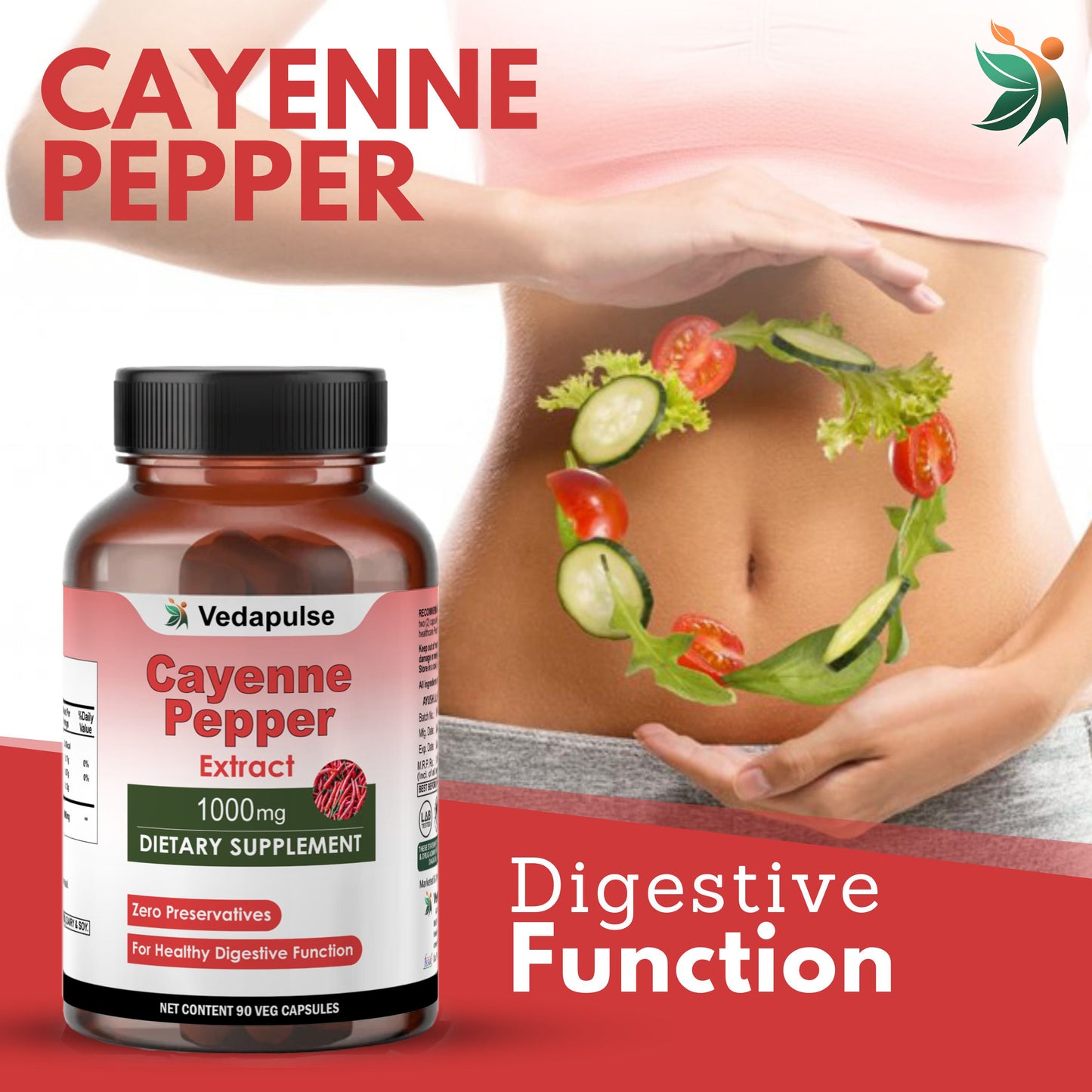 Cayenne Pepper 1000mg by Vedapulse