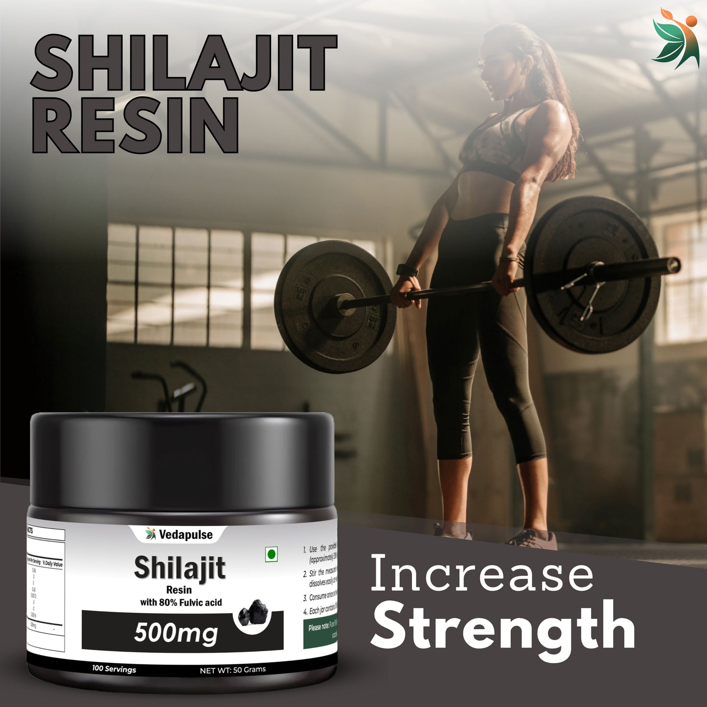 Shilajit Resin 100 Servings of 500mg | Vedapulse