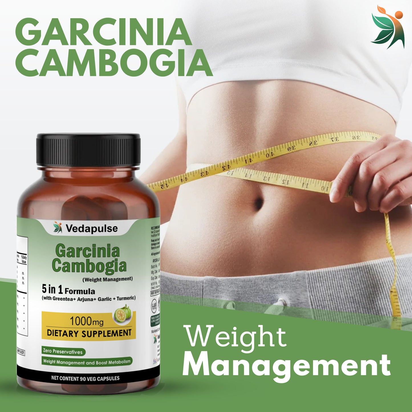 Garcinia Cambogia Capsules 1000mg by Vedapulse