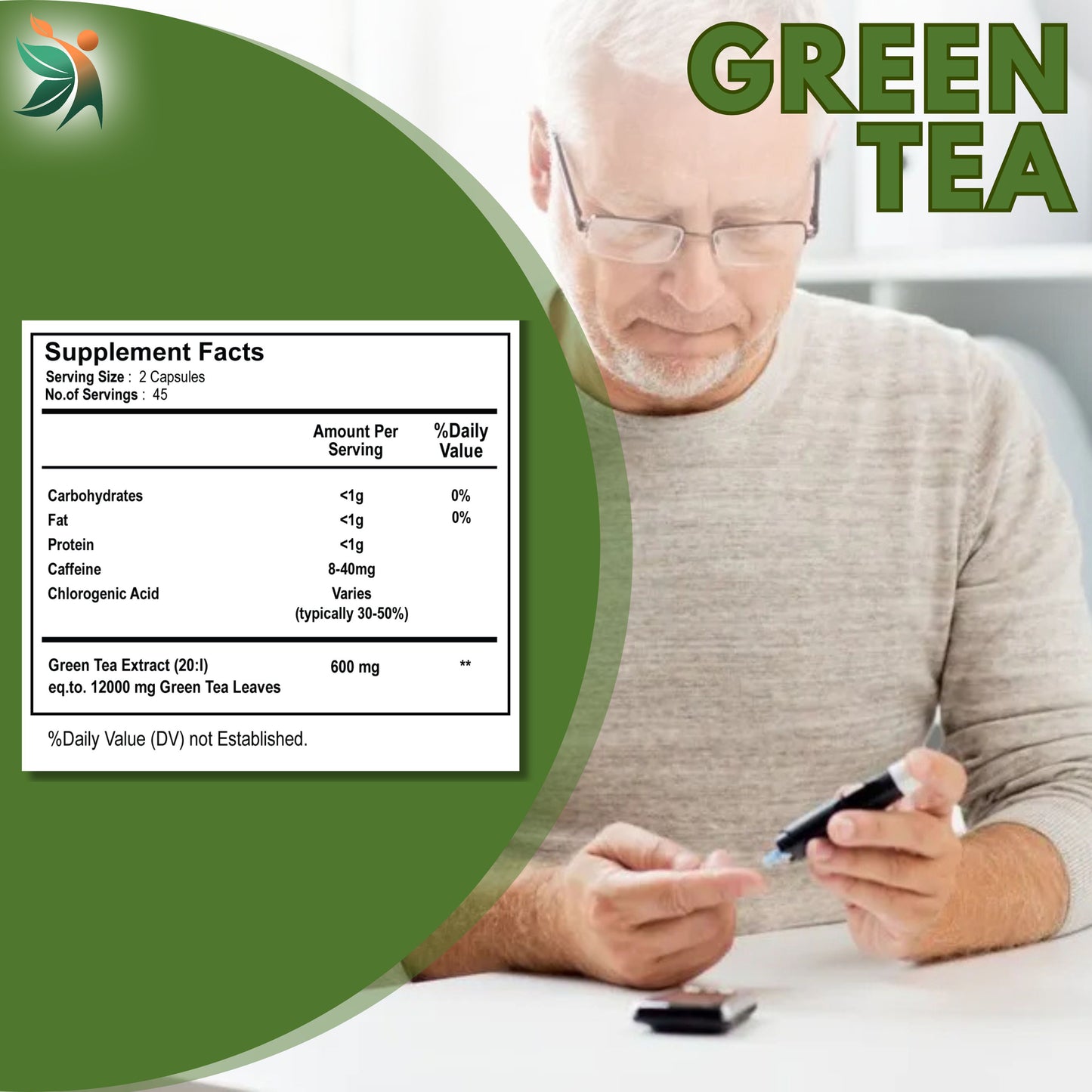 Green Tea 600mg Caspules by Vedapulse