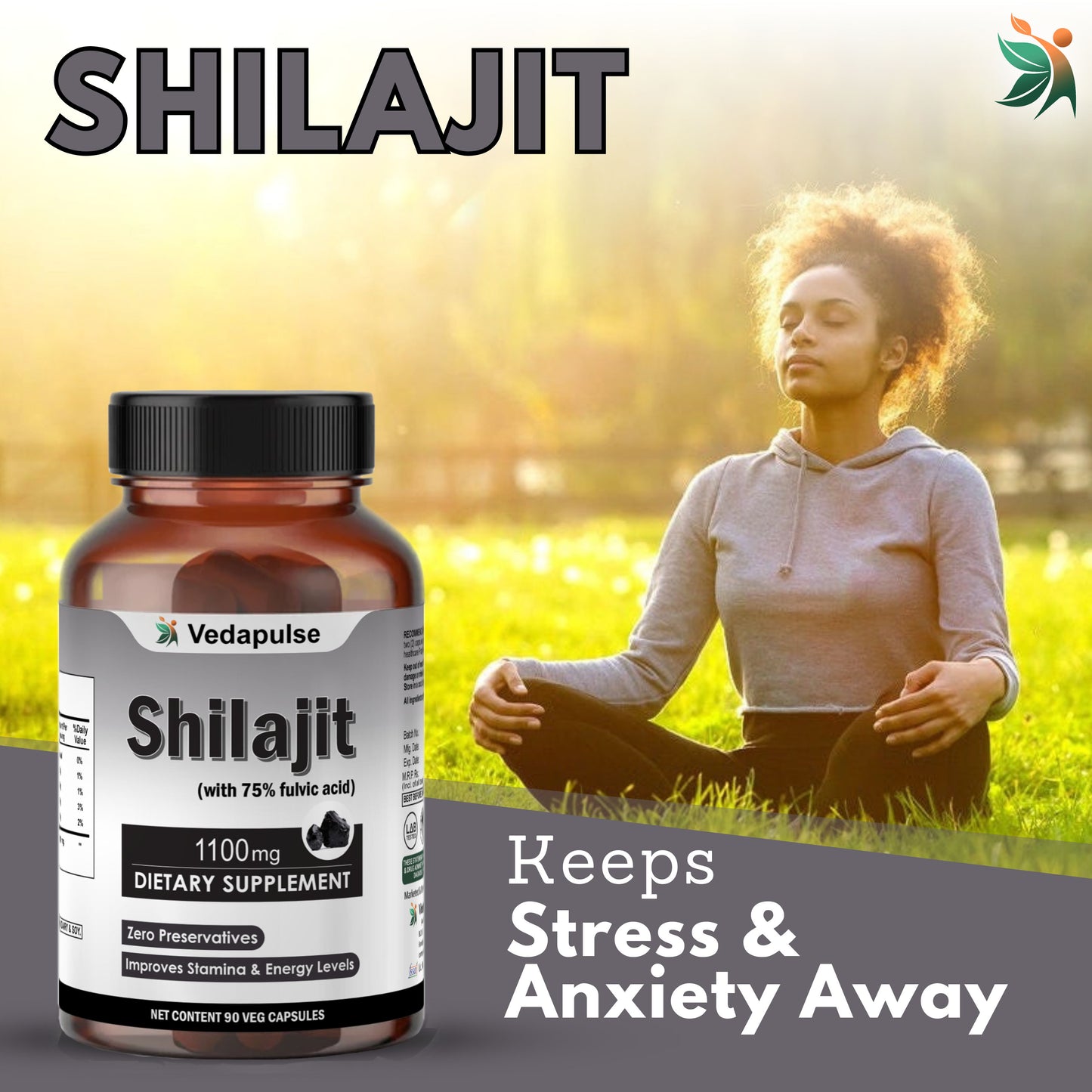 Shilajit 1100 Mg Capsules | Vedapulse
