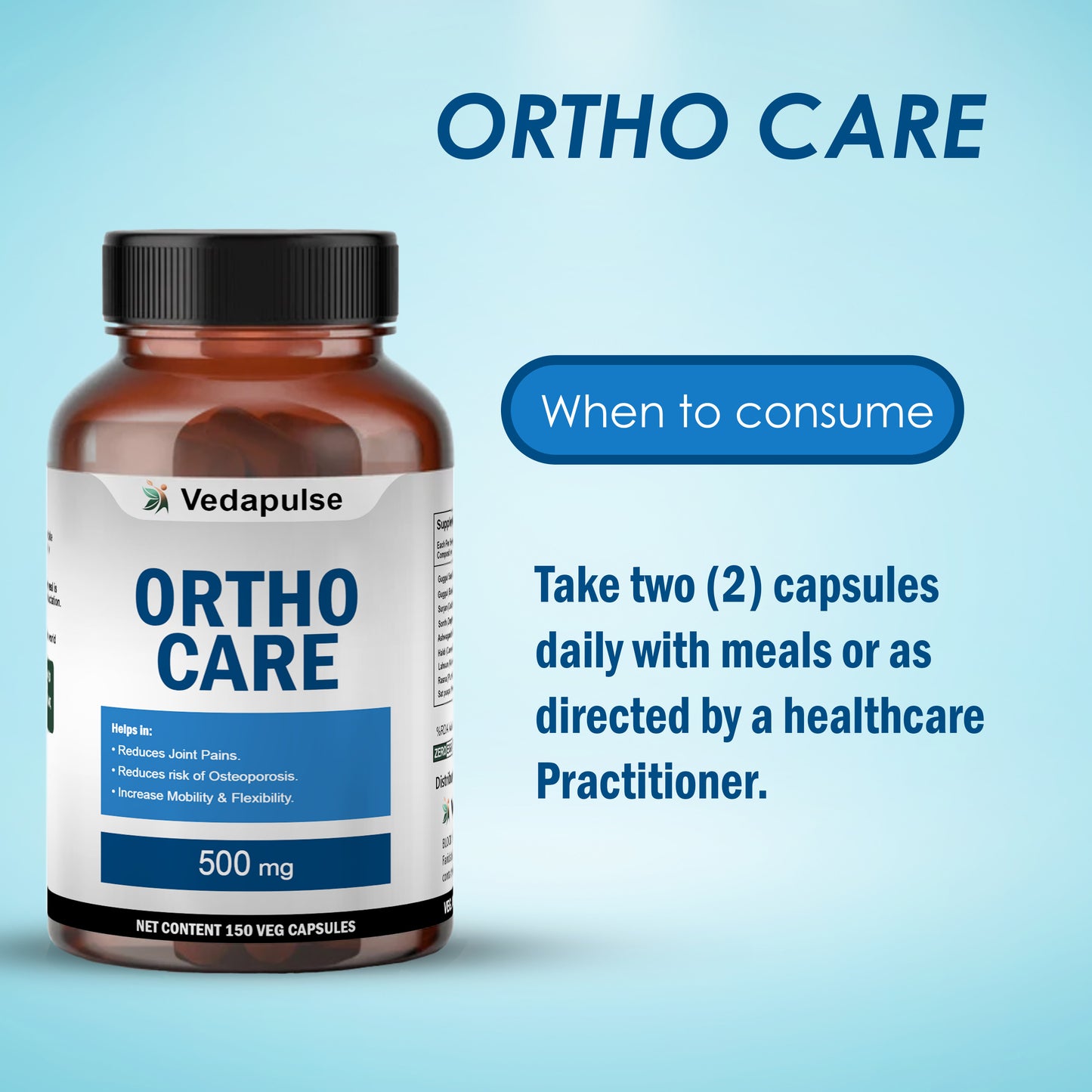 Vedapulse Ortho Care 500mg capsules-Joint, bones, muscles