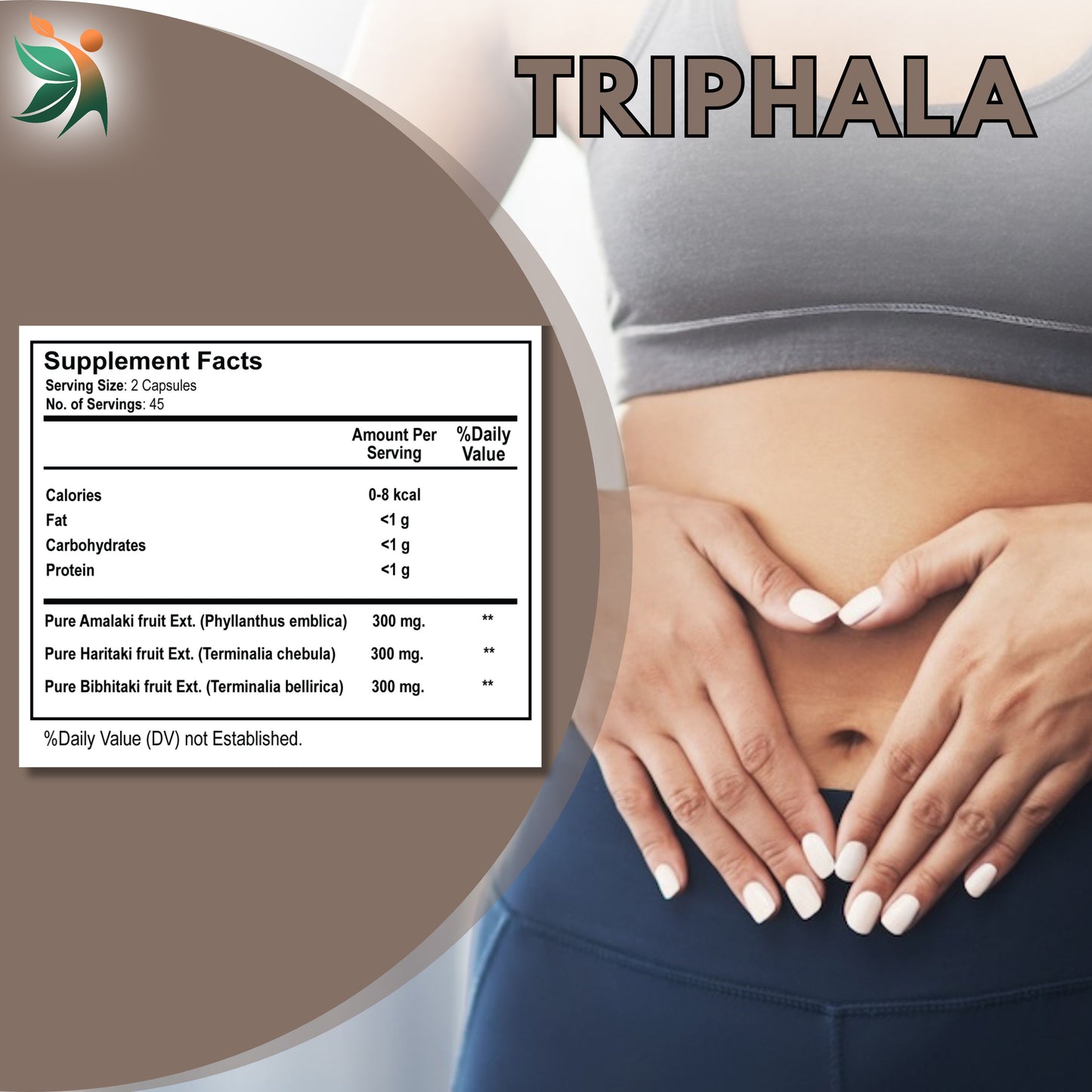 Triphala 750 mg Herbal Capsules | Vedapulse