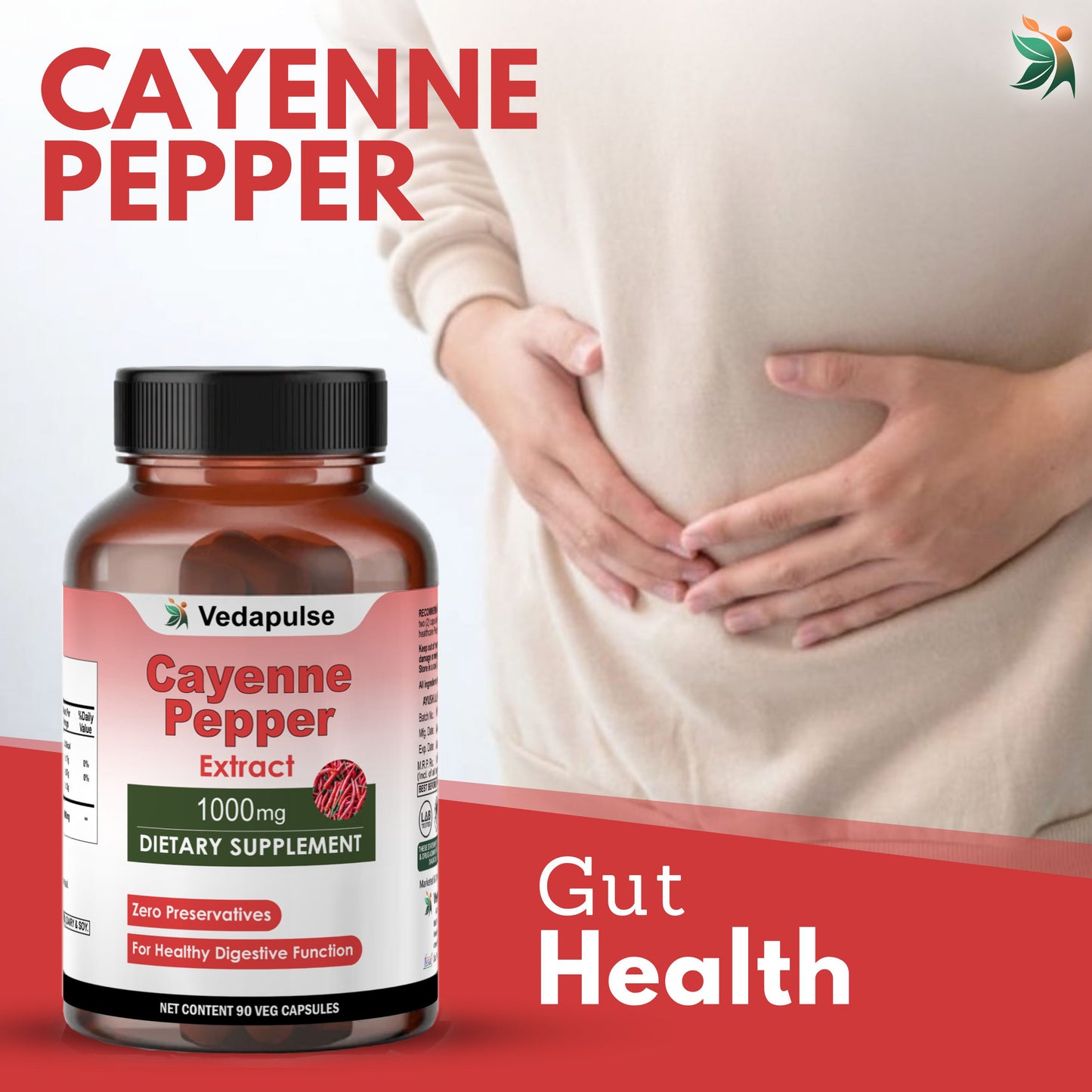Cayenne Pepper 1000mg by Vedapulse