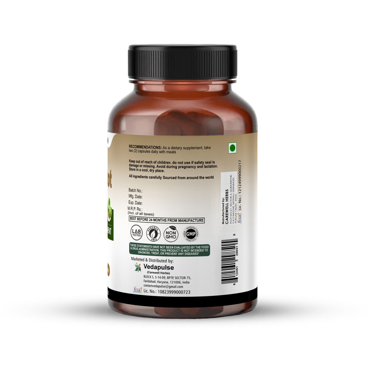 Ashwaroot 500mg Capsules by Vedapulse