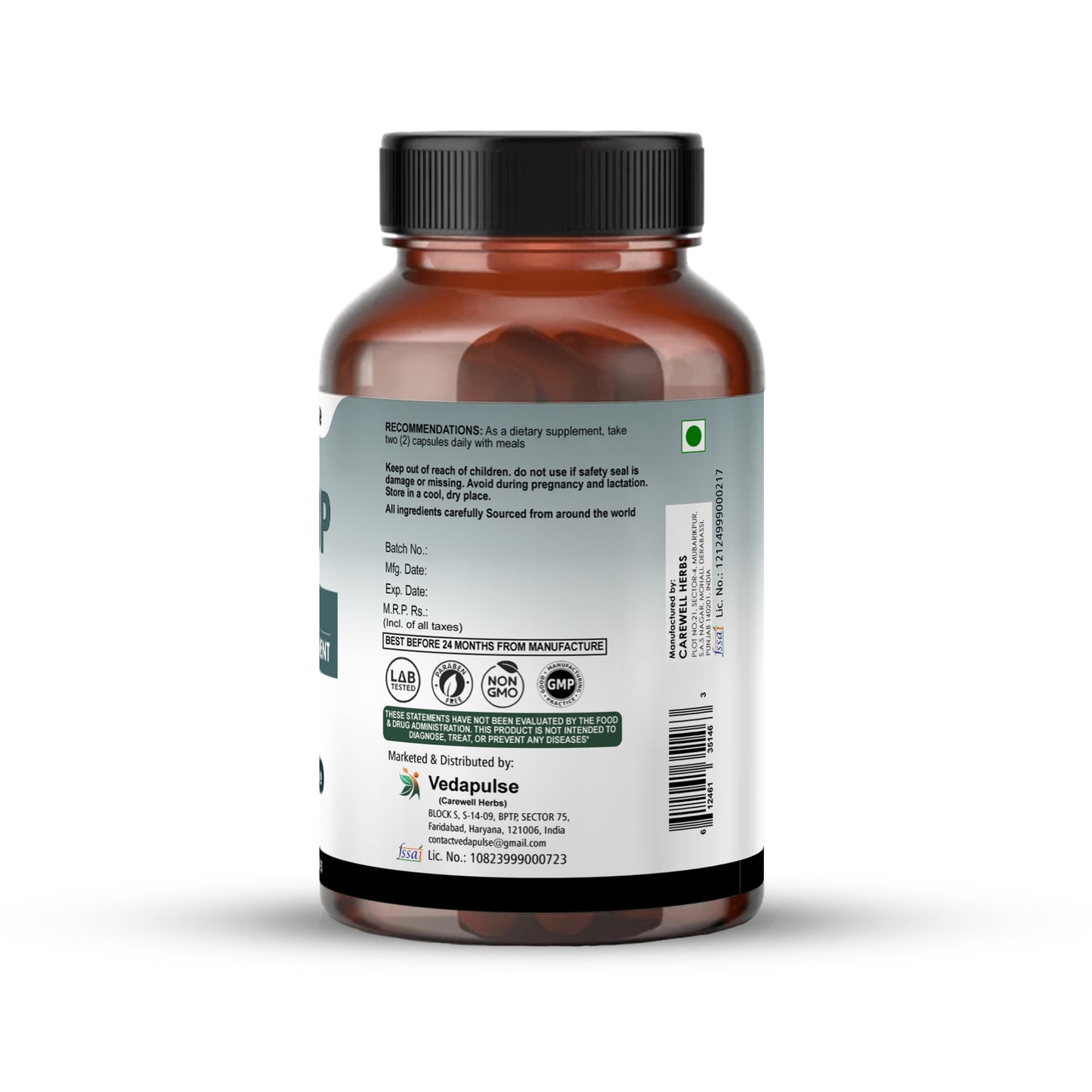 VedaBP 1000mg 90 Capsules | Vedapulse