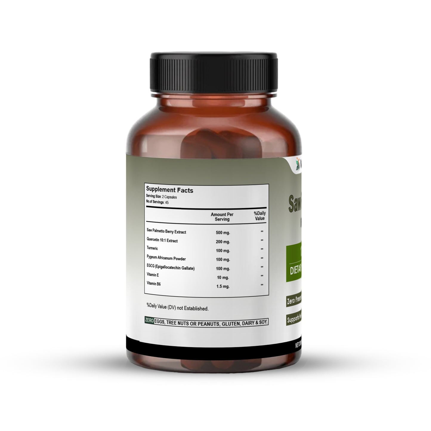 Saw Palmetto Capsules – 90 Count | 100mg per Serving