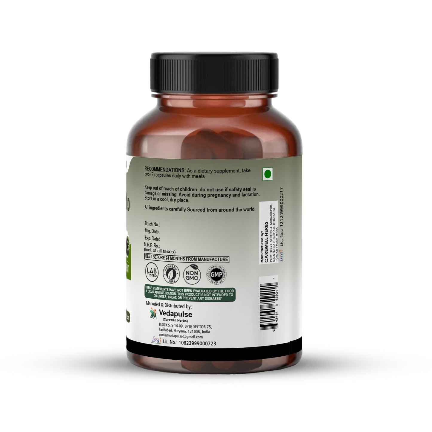 Saw Palmetto Capsules – 90 Count | 100mg per Serving