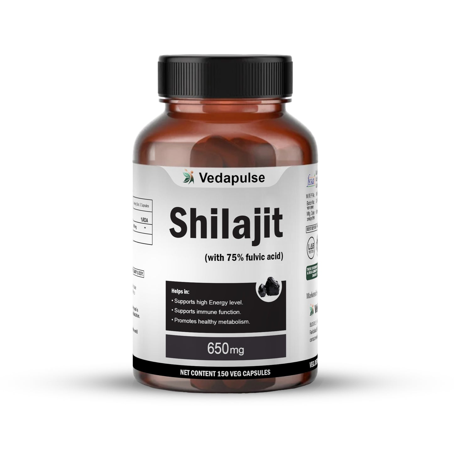 Shilajit 1100 Mg Capsules | Vedapulse