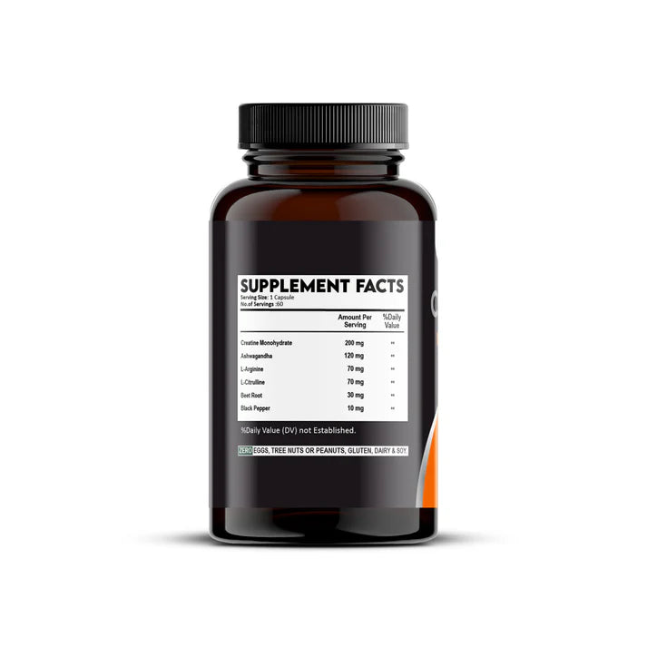 Vedapulse Creatine Monohydrate Capsules – Strength, Endurance ,Performance Support 60 Caps Pack - Vedapulse