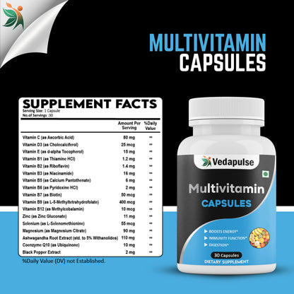Multivitamin Capsules 30 Pack - Vedapulse