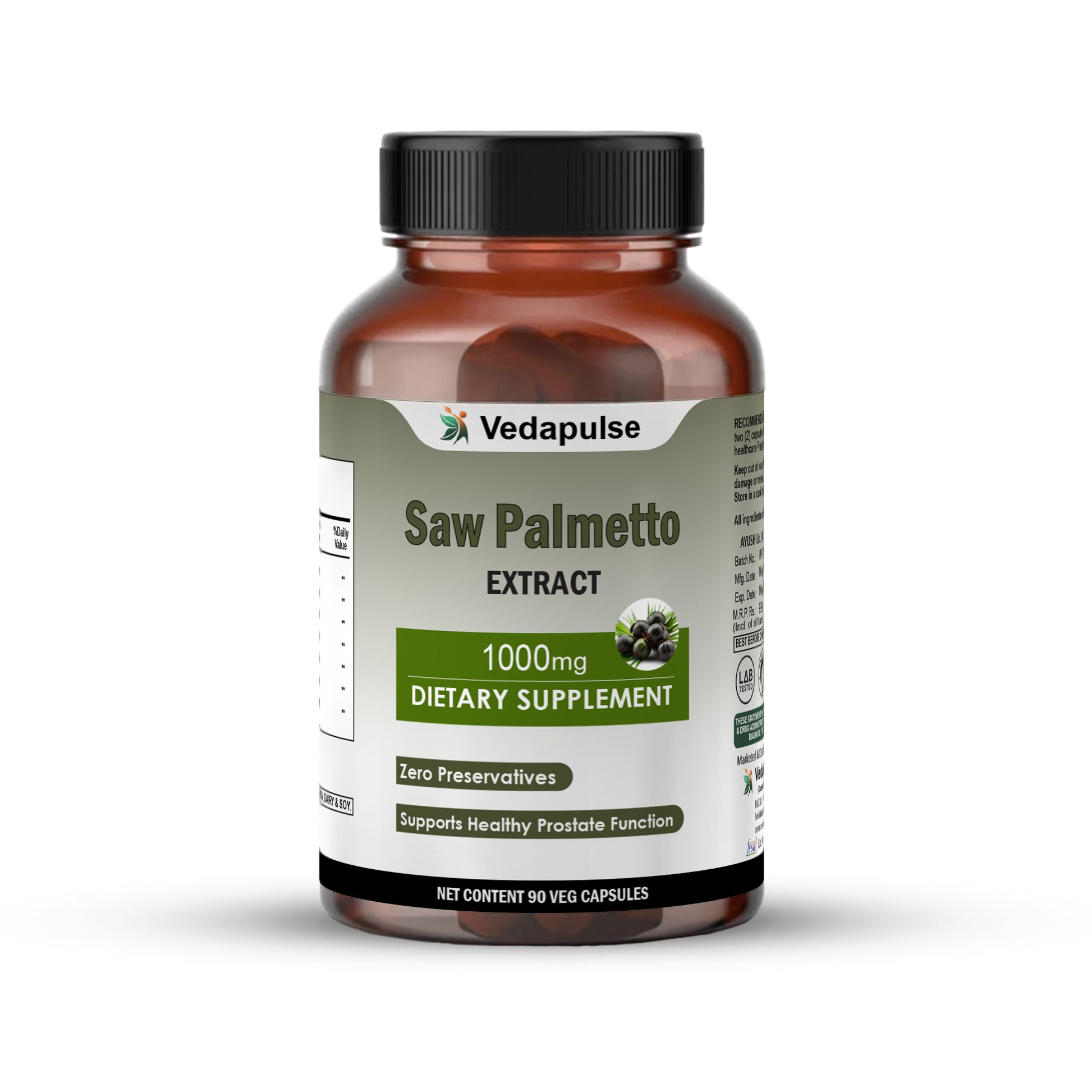 Saw Palmetto 1000mg Capsule by Vedapulse