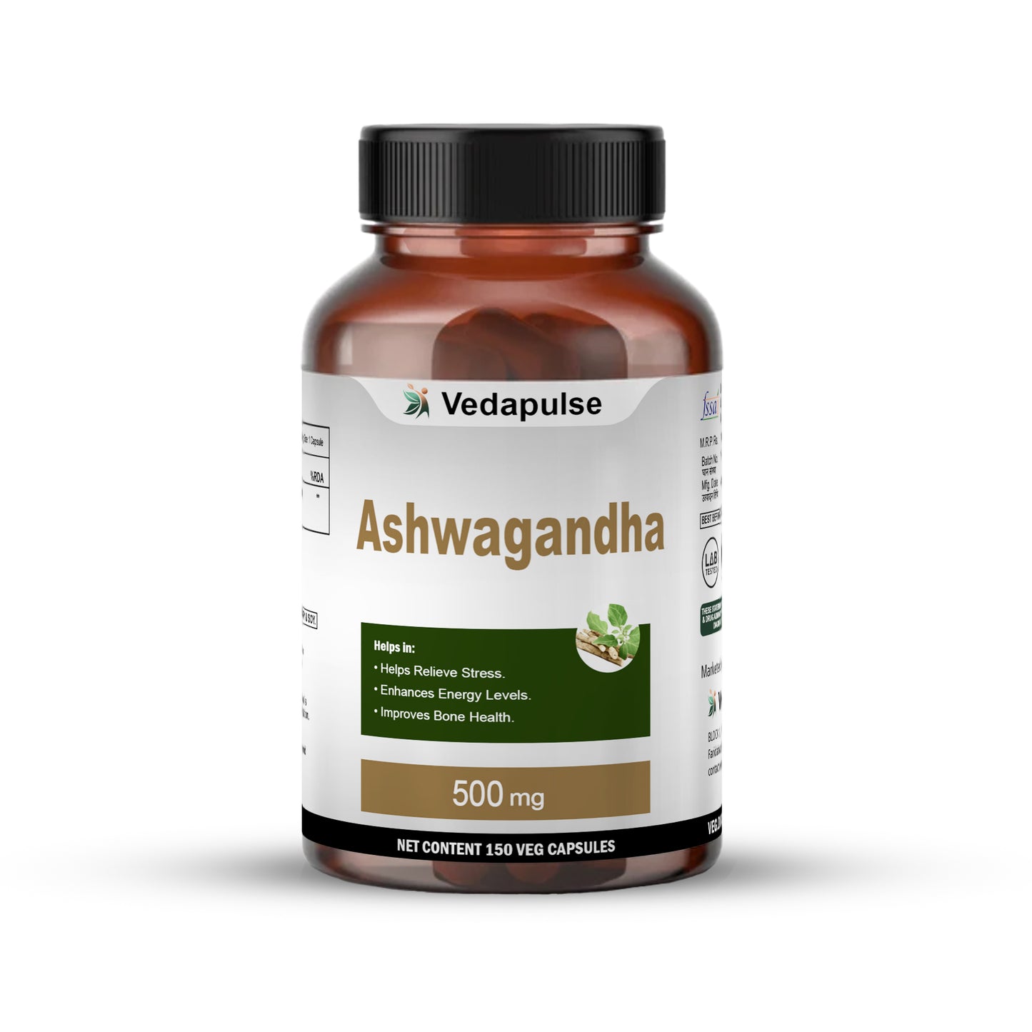 Ashwaroot 500mg Capsules by Vedapulse