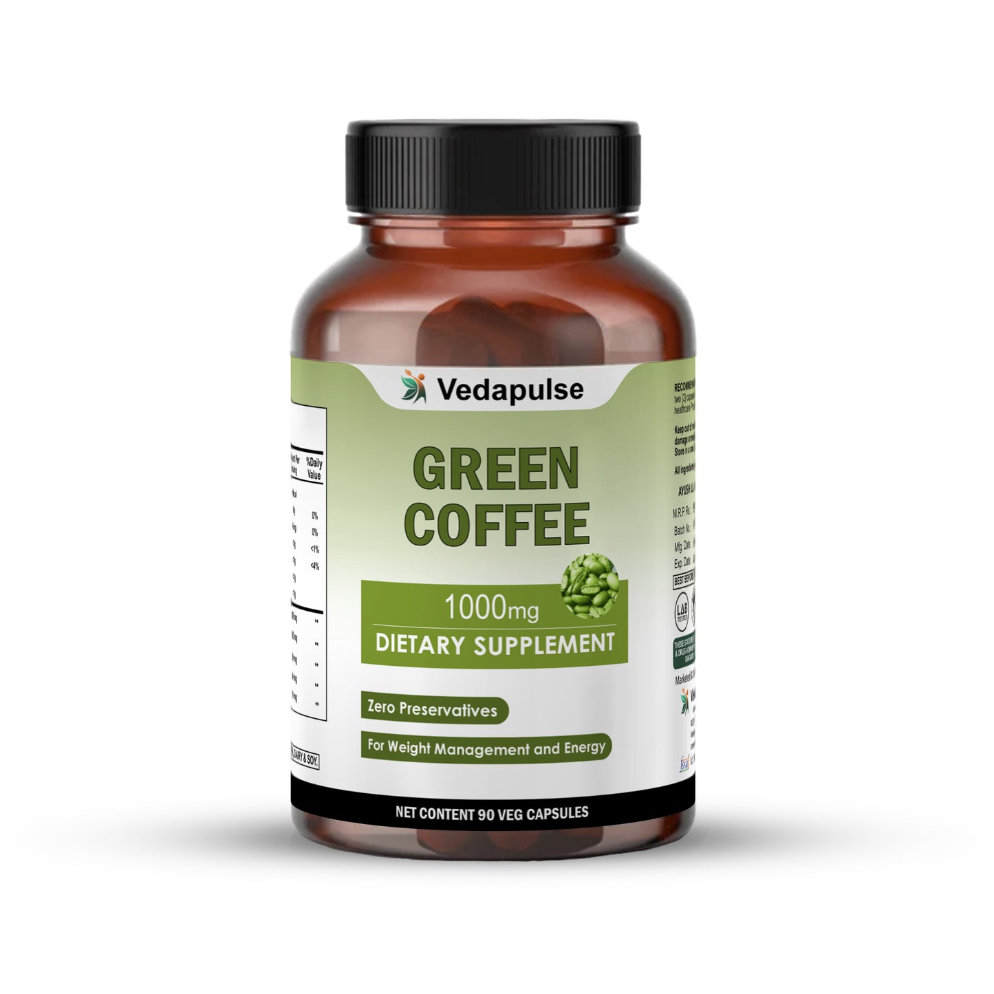 Green Coffee 1000mg Capsules | Vedapulse