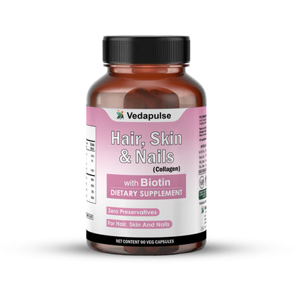 Hair, Skin & Nails with Biotin – Capsules | Vedapulse