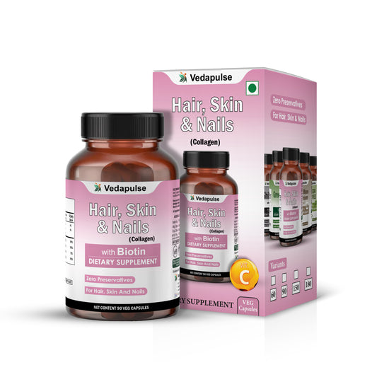 Hair, Skin & Nails with Biotin – Capsules | Vedapulse