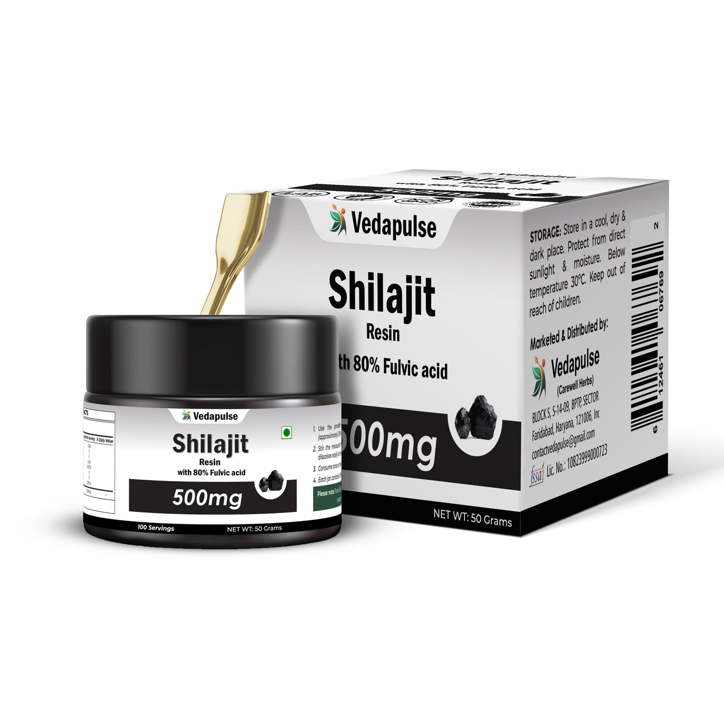 Shilajit Resin 100 Servings of 500mg | Vedapulse