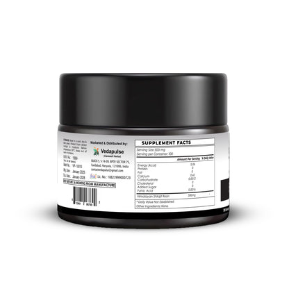 Shilajit Resin 100 Servings of 500mg | Vedapulse
