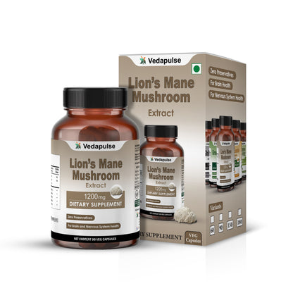 Lion's Mane Mushroom 1200mg Capsules | Vedapulse