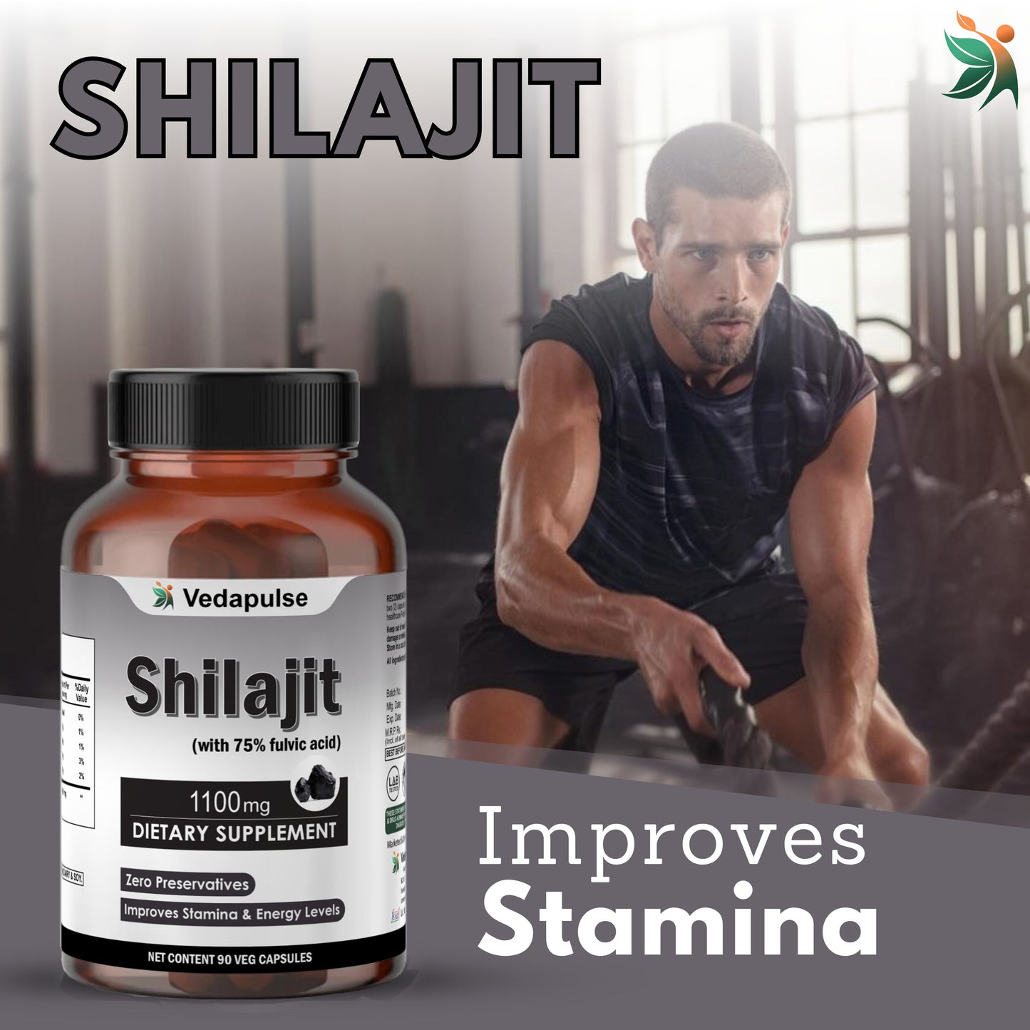 Shilajit 1100 Mg Capsules | Vedapulse