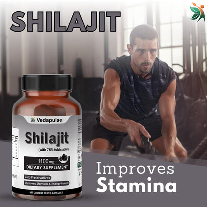 Shilajit 1100 Mg Capsules | Vedapulse