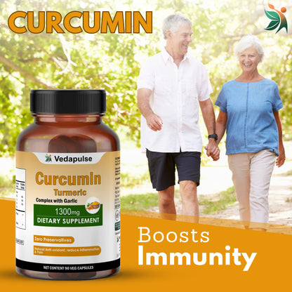 Curcumin 1300 mg Herbal Capsules by Vedapulse