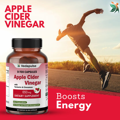 Apple Cider Vinegar 650mg Capsules - Pure & Natural | Vedapulse