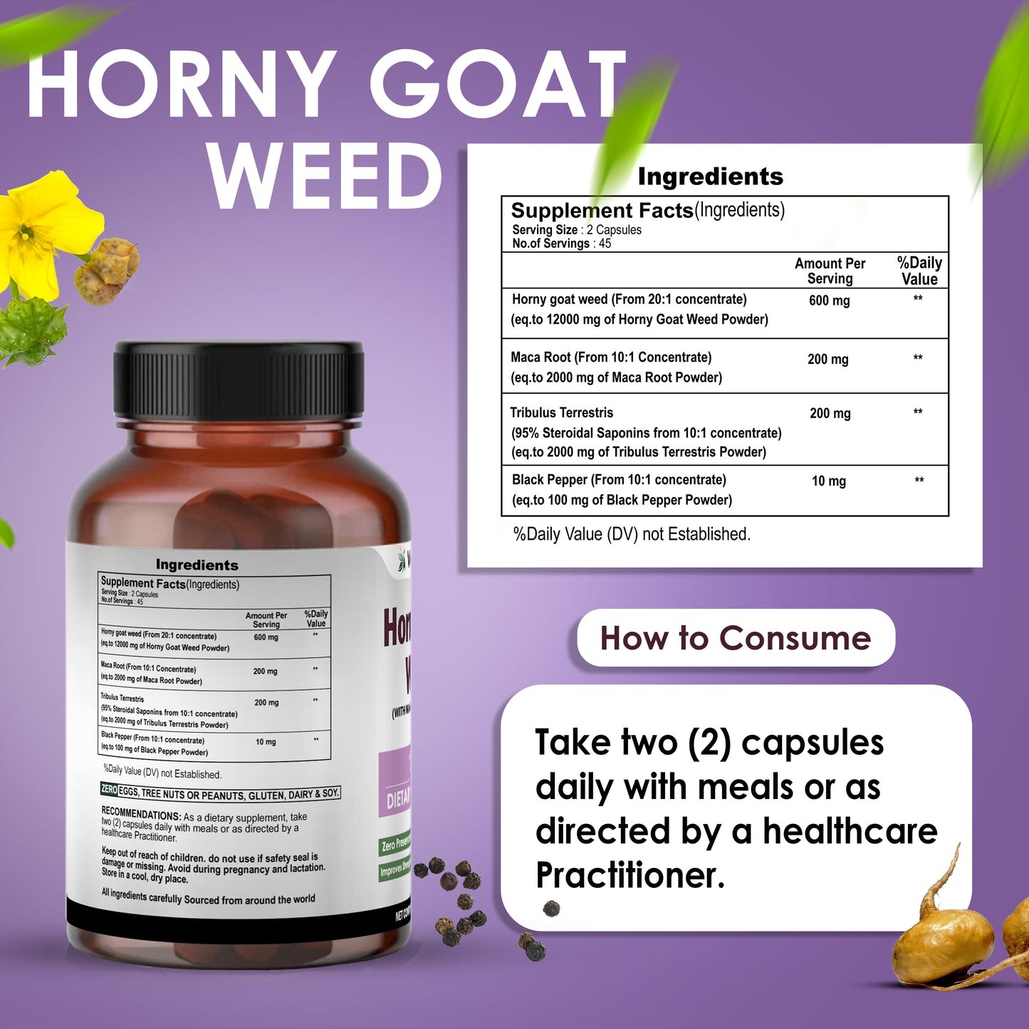 Horny Goat  1000mg with Macaroot and Tribulus