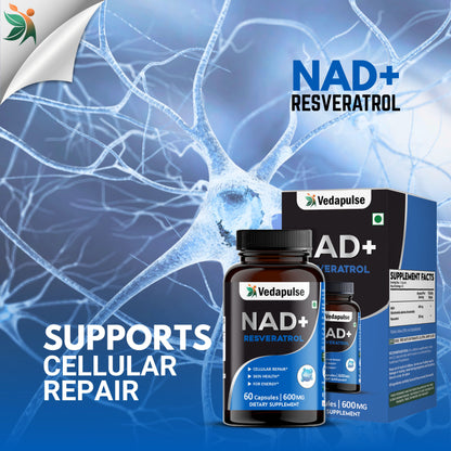 NAD+ Resveratrol Capsules – Cellular Repair & Energy Support | Vedapulse