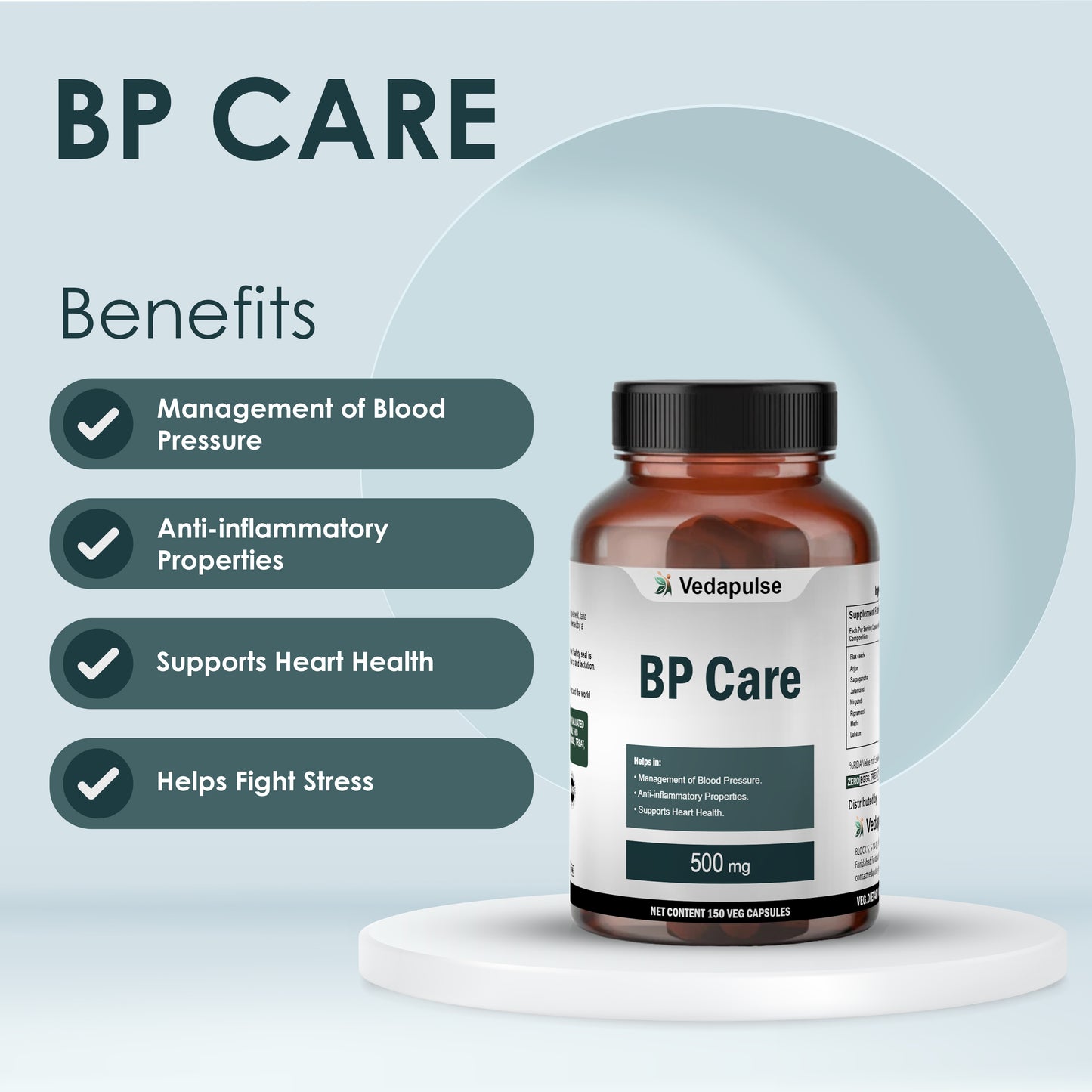 Vedapulse BP Care 500mg capsules