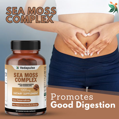 Vedapulse Sea Moss 500mg capsules - skin ,immune