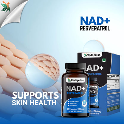 NAD+ Resveratrol Capsules – Cellular Repair & Energy Support | Vedapulse