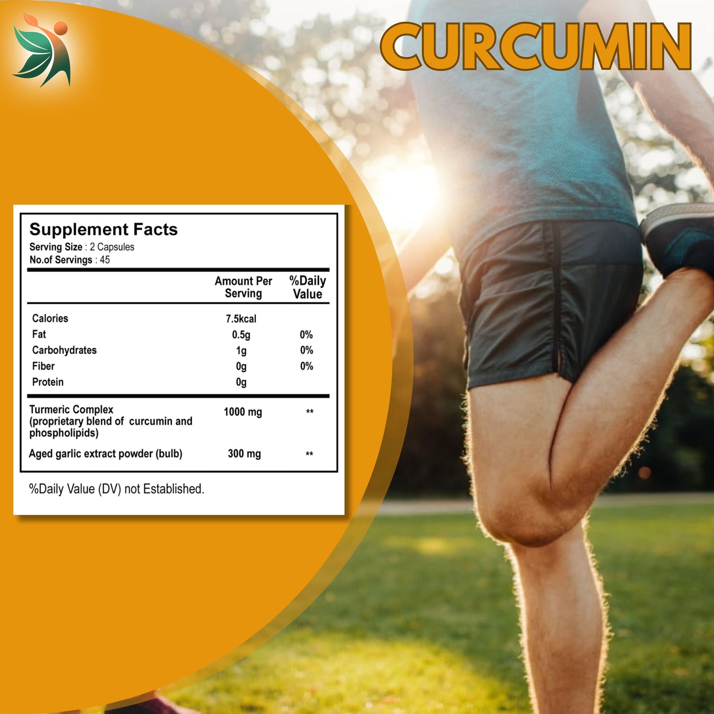 Curcumin 1300 mg Herbal Capsules by Vedapulse