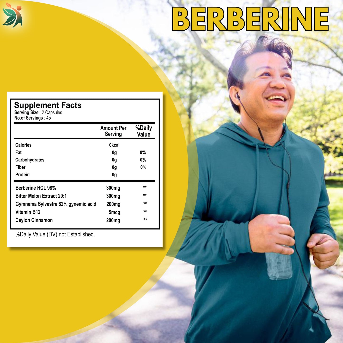 Berberine 1000mg Herbal Capsules – Blood Sugar & Heart Support Supplement