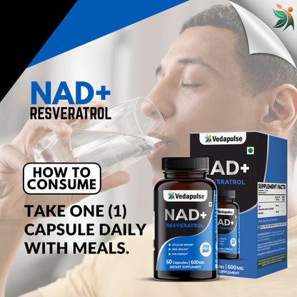NAD+ Resveratrol Capsules – Cellular Repair & Energy Support | Vedapulse