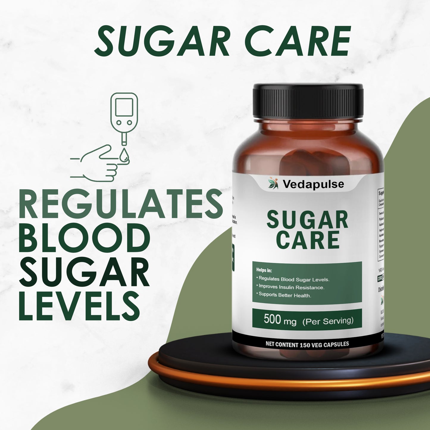 Vedapulse Sugar Care 500mg capsules