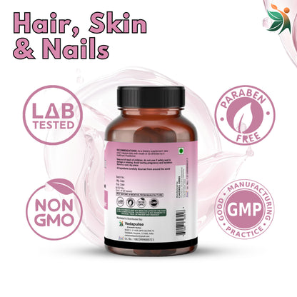 Hair, Skin & Nails with Biotin – Capsules | Vedapulse