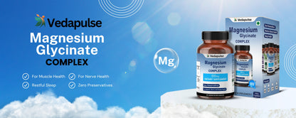 Magnesium Glycinate 500mg | Pure Natural Capsules by Vedapulse