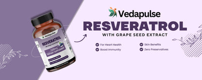 Resveratrol with Grape Seed Extract Capsules | 1000mg | Vedapulse