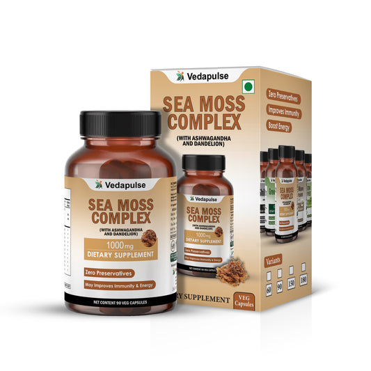 Vedapulse Sea Moss 500mg capsules - skin ,immune