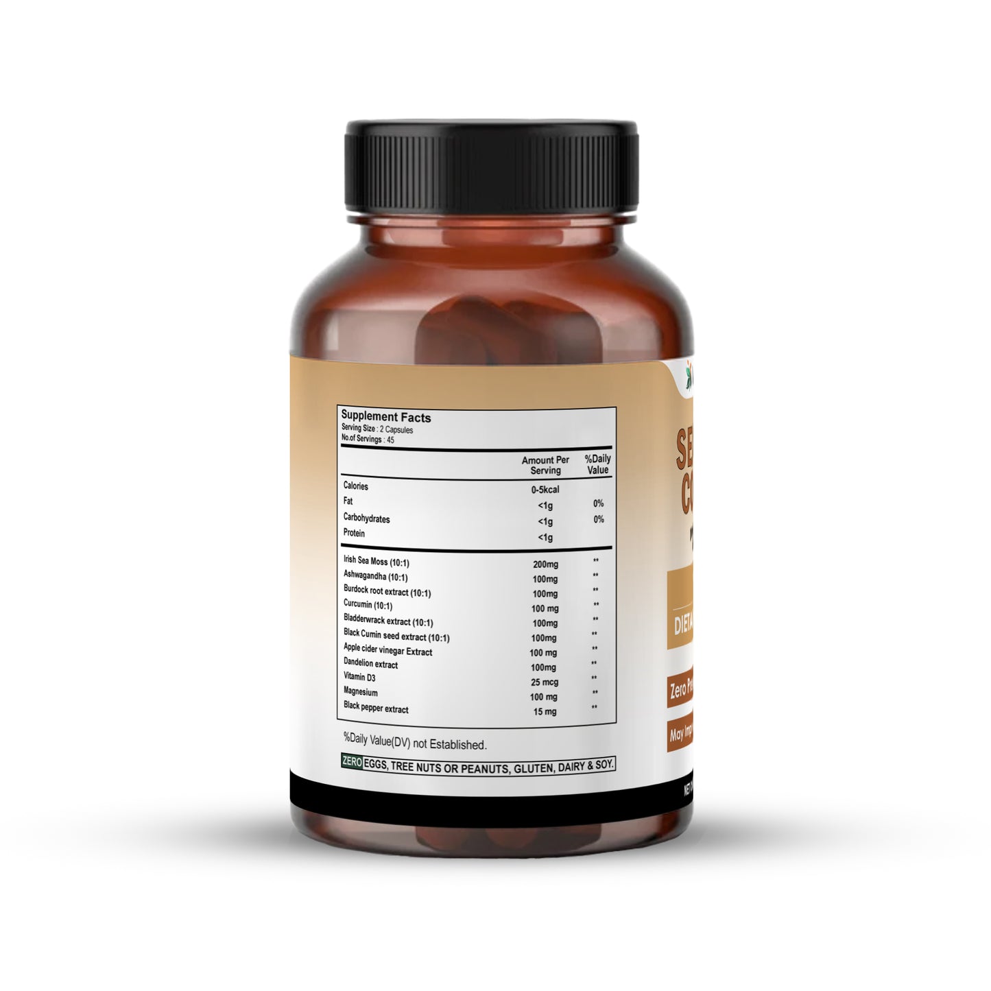 Vedapulse Sea Moss 500mg capsules - skin ,immune